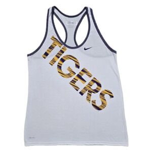 Nike Dri-Fit NCAA LSU Tigers‎ Women's DB Tank White Size Large